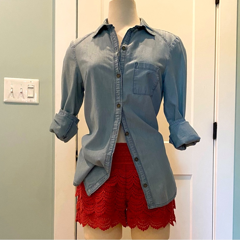 Paige Lightweight Chambray Button Down Shirt - Si… - image 3